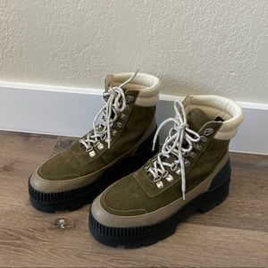 Mango contrasting mountain boots